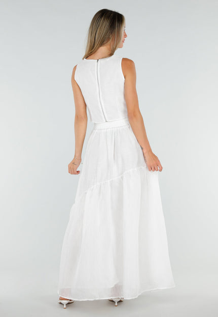 NEW150726 Witte Bloemen Crop Top