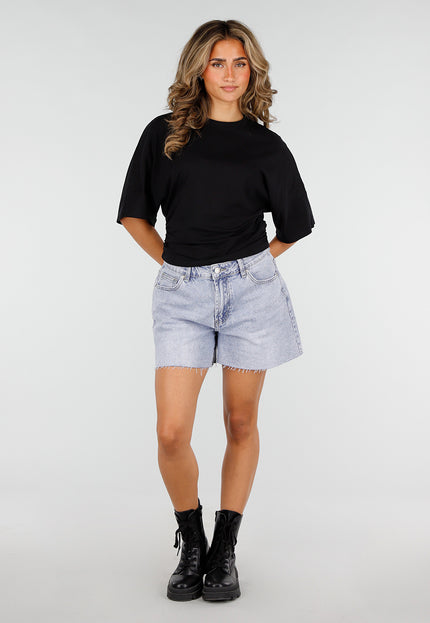 NEW150726 Zwart Oversized T-shirt Taille Scrunch