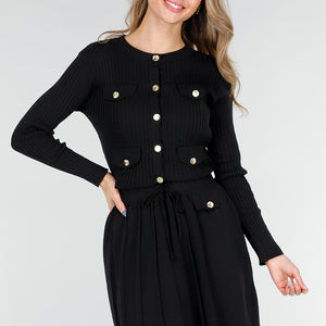 NEW151025 Zwarte Matchende Set met Stretch Rok