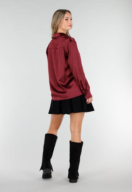 Bordeaux Satijnen Blouse