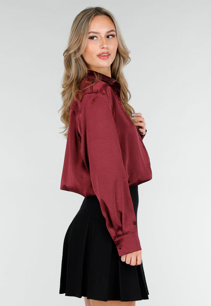 Bordeaux Satijnen Blouse