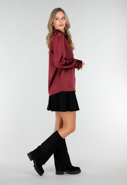 Bordeaux Satijnen Blouse