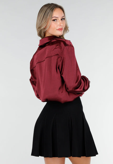 Bordeaux Satijnen Blouse