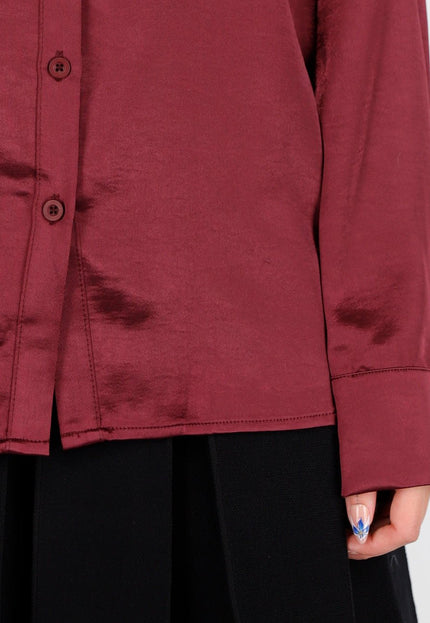 Bordeaux Satijnen Blouse