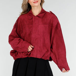 NEW151025 Bordeaux Suèdelook Jasje