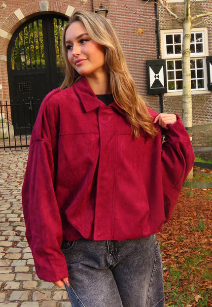 NEW151025 Bordeaux Suèdelook Jasje