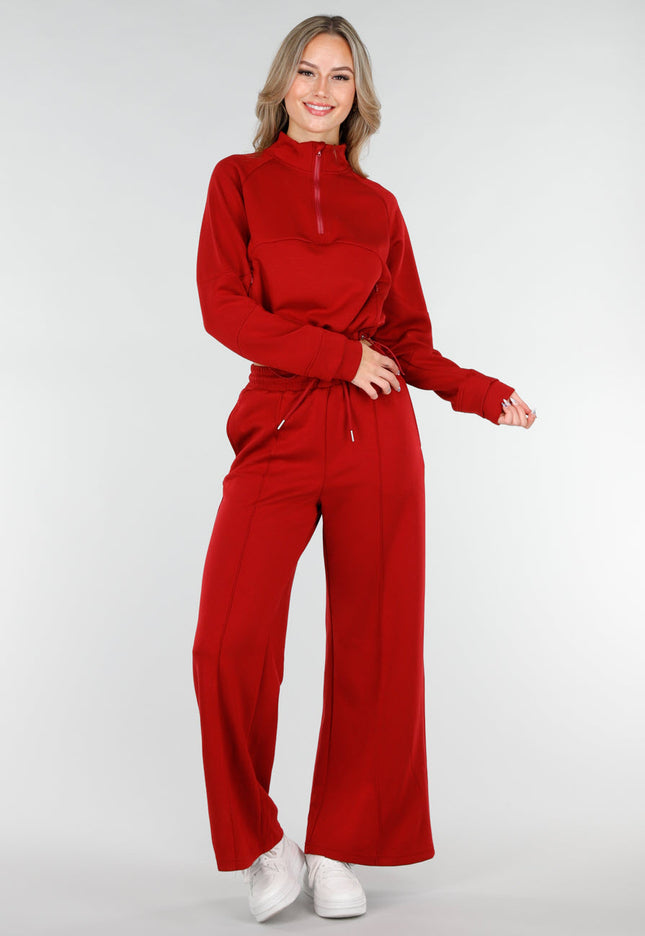 NEW151025 Bordeauxrode Lounge Broek