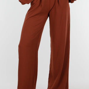 NEW151025 Rood Bruine Linnenlook Broek