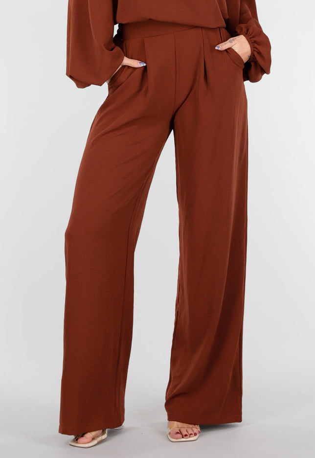 NEW151025 Rood Bruine Linnenlook Broek