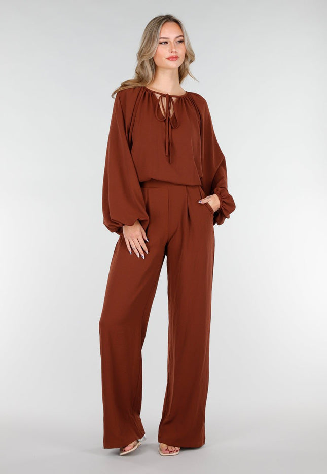 NEW151025 Rood Bruine Linnenlook Broek