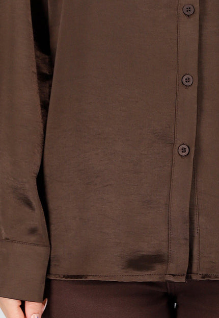 Bruine Satijnen Blouse