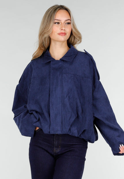 NEW151025 Donkerblauw Suèdelook Jasje
