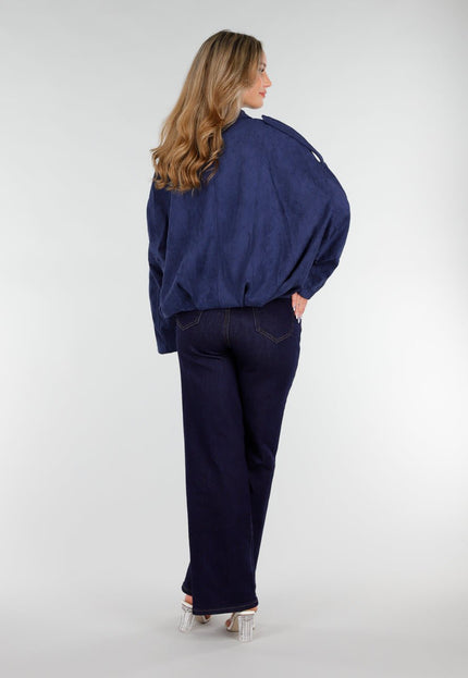 NEW151025 Donkerblauw Suèdelook Jasje