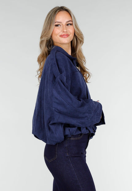 NEW151025 Donkerblauw Suèdelook Jasje