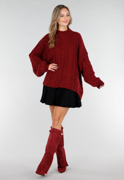 NEW151025 Gebreide Trui Bordeaux