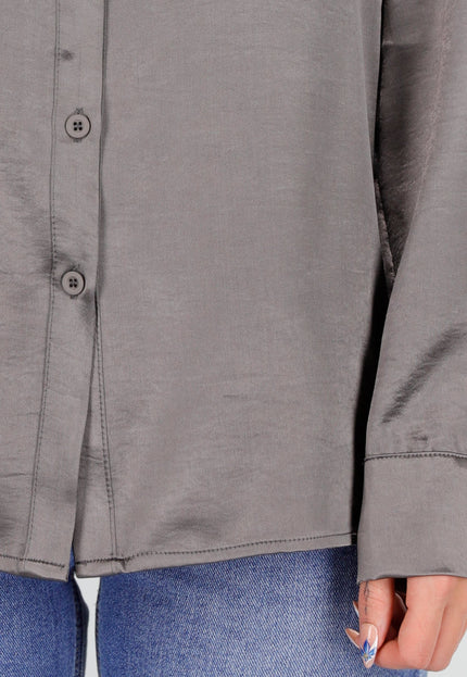 Grijze Satijnen Blouse