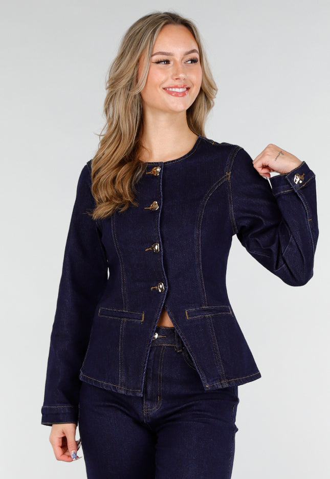 OP=OP.08.NL Donkerblauwe Denim Blazer