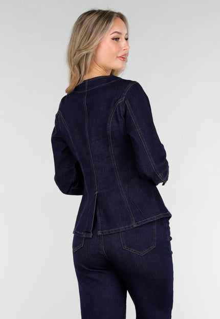 OP=OP.08.NL Donkerblauwe Denim Blazer
