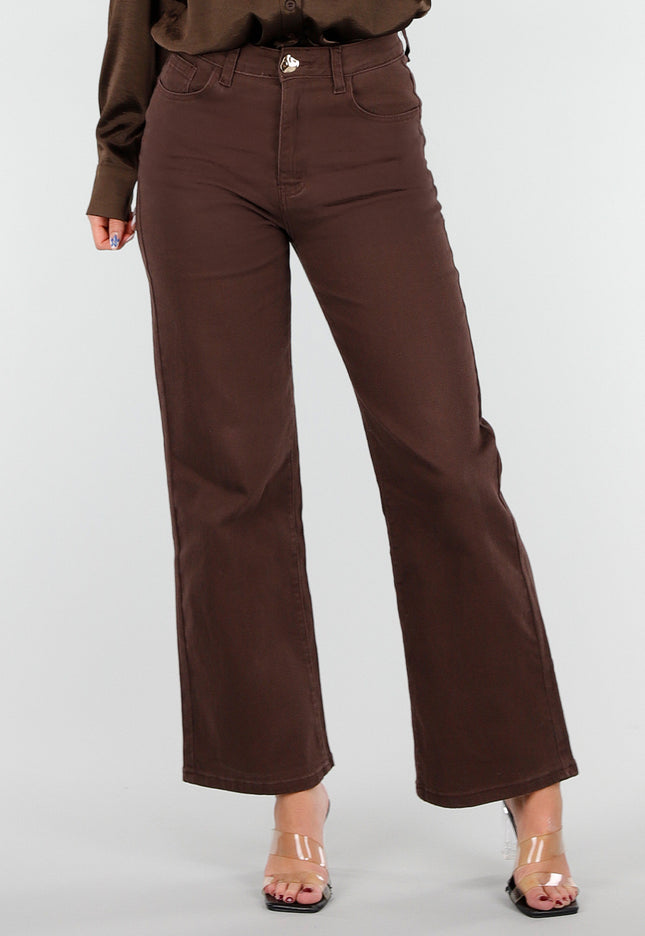 NEW151025 High Waist Jeans Bruin