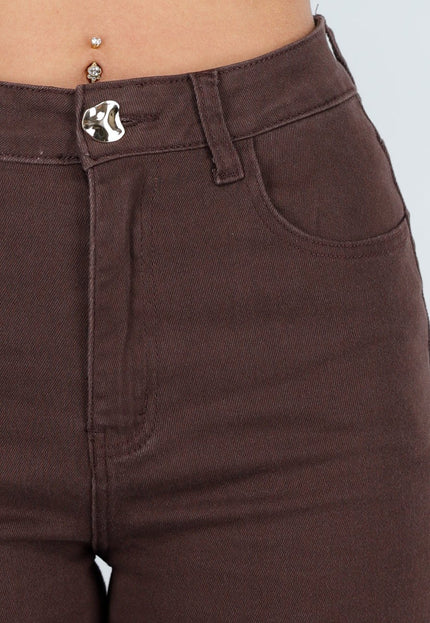 NEW151025 High Waist Jeans Bruin