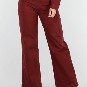 NEW151025 High Waist Jeans Bordeauxrood