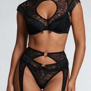 NEW151025 Kanten Lingerie Set met Franjes