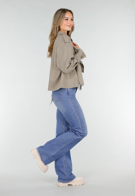 NEW151025 Korte Trenchcoat Taupe
