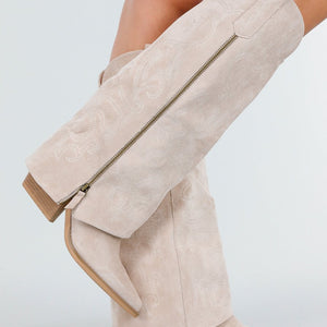 NEW151025 Beige Cowboylaarzen