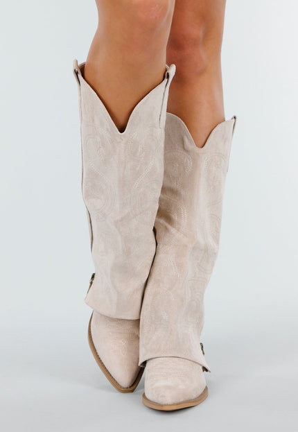 NEW151025 Beige Cowboylaarzen