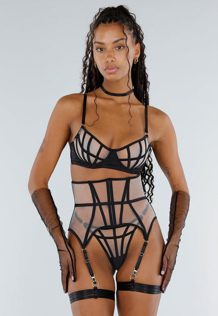 NEW151025 Lingerie Set met Mesh en Choker