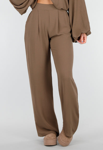 NEW151025 Linnenlook Broek Bruin
