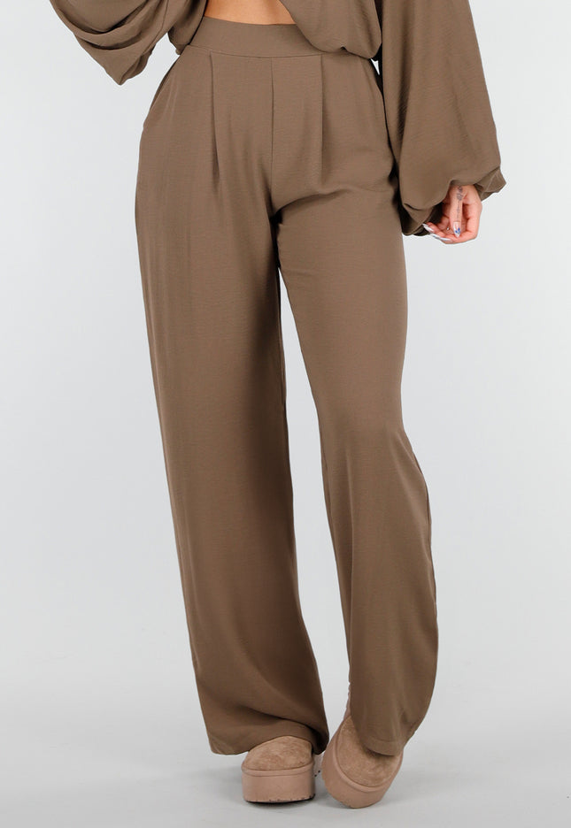 NEW151025 Linnenlook Broek Bruin