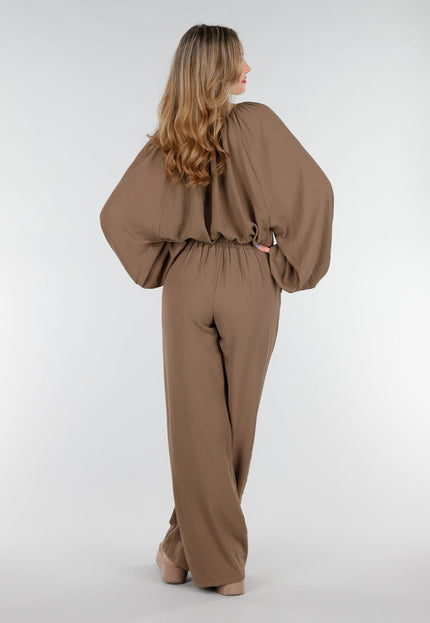 NEW151025 Linnenlook Broek Bruin