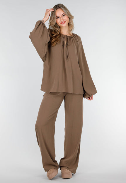NEW151025 Linnenlook Broek Taupe