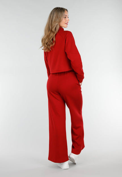 NEW151025 Rode Halve Zip Trui