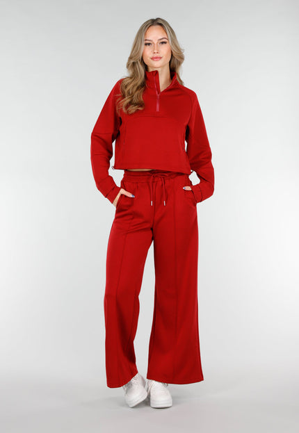 NEW151025 Rode Halve Zip Trui