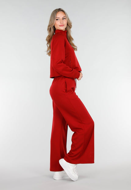 NEW151025 Rode Halve Zip Trui