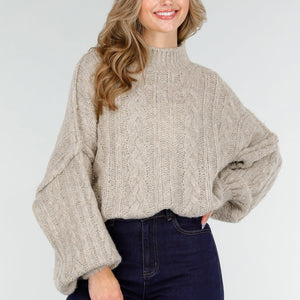 NEW151025 Oversized Beige Trui