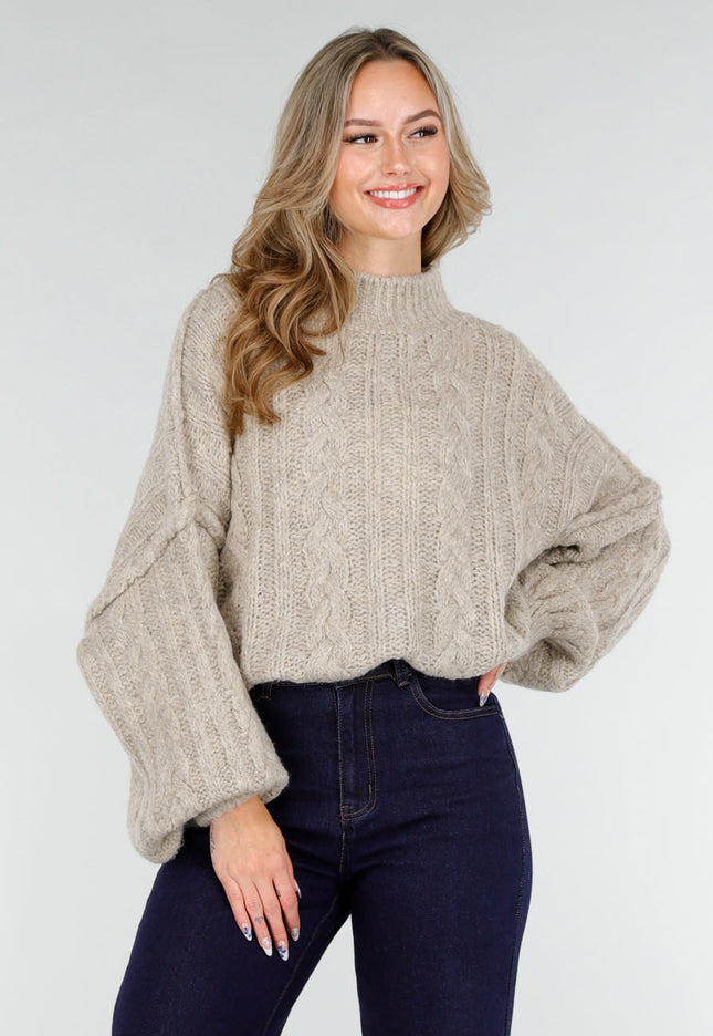 NEW151025 Oversized Beige Trui