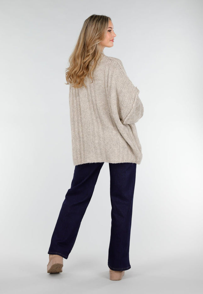 NEW151025 Oversized Beige Trui