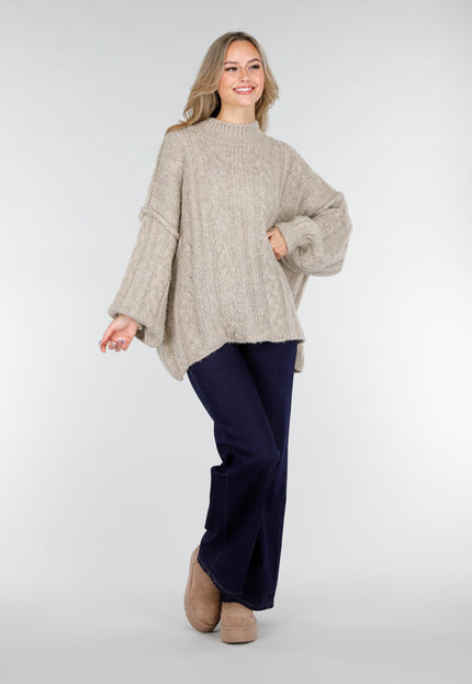NEW151025 Oversized Beige Trui