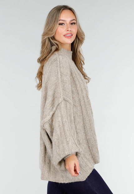 NEW151025 Oversized Beige Trui