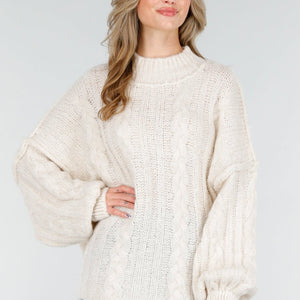 NEW151025 Gebreide Trui Crème