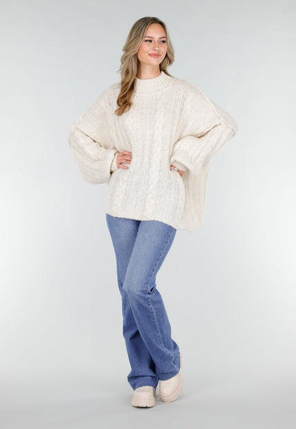 NEW151025 Gebreide Trui Crème