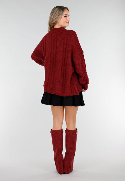 NEW151025 Gebreide Trui Bordeaux