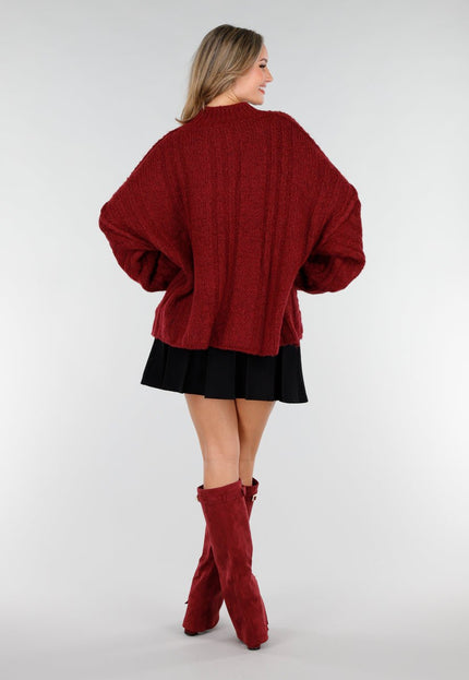 NEW151025 Gebreide Trui Bordeaux