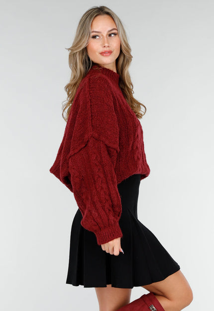 NEW151025 Gebreide Trui Bordeaux