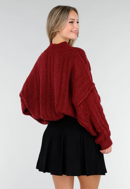 NEW151025 Gebreide Trui Bordeaux