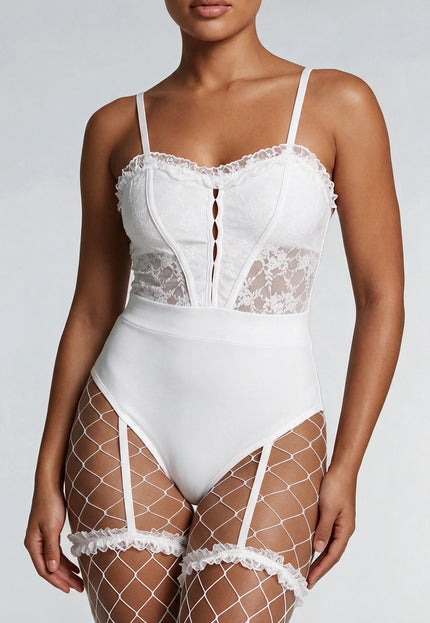 NEW151025 Witte Bruids Lingerie Set