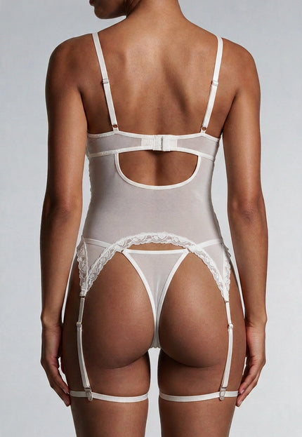 NEW151025 Witte Kanten Lingerie Set